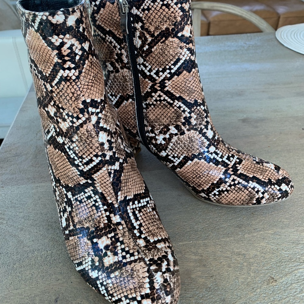 Snakeskin Heeled Booties - Picture 3 of 5